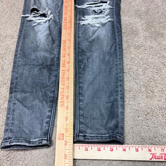 American Eagle Outfitters Jegging Jeans Women’s Gray Distressed Pockets Size 2 - Picture 3 of 10